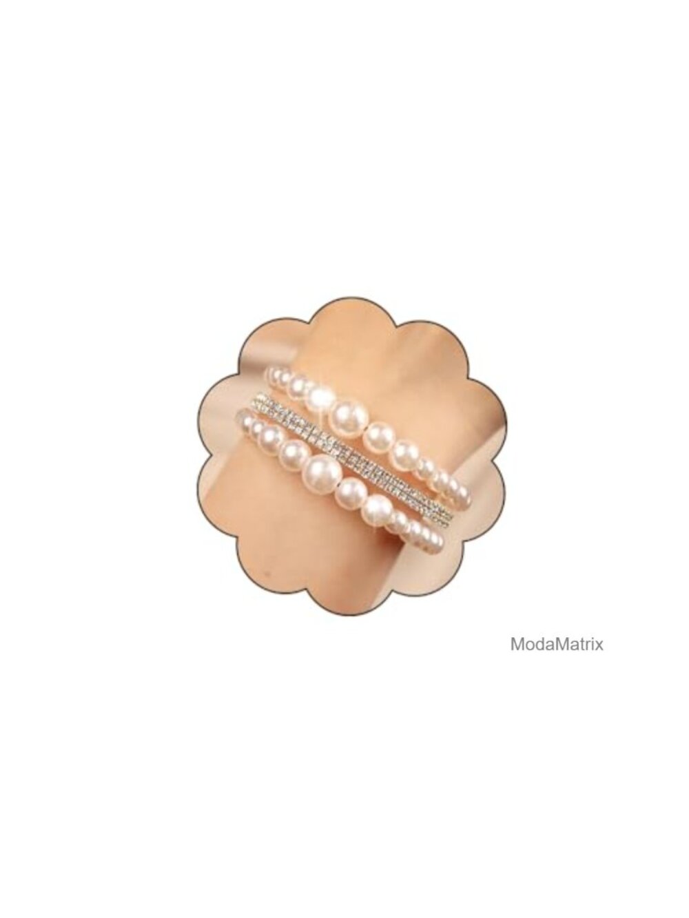 Vintage Pearl Rhinestone Wrap Cuff Bracelet for Women